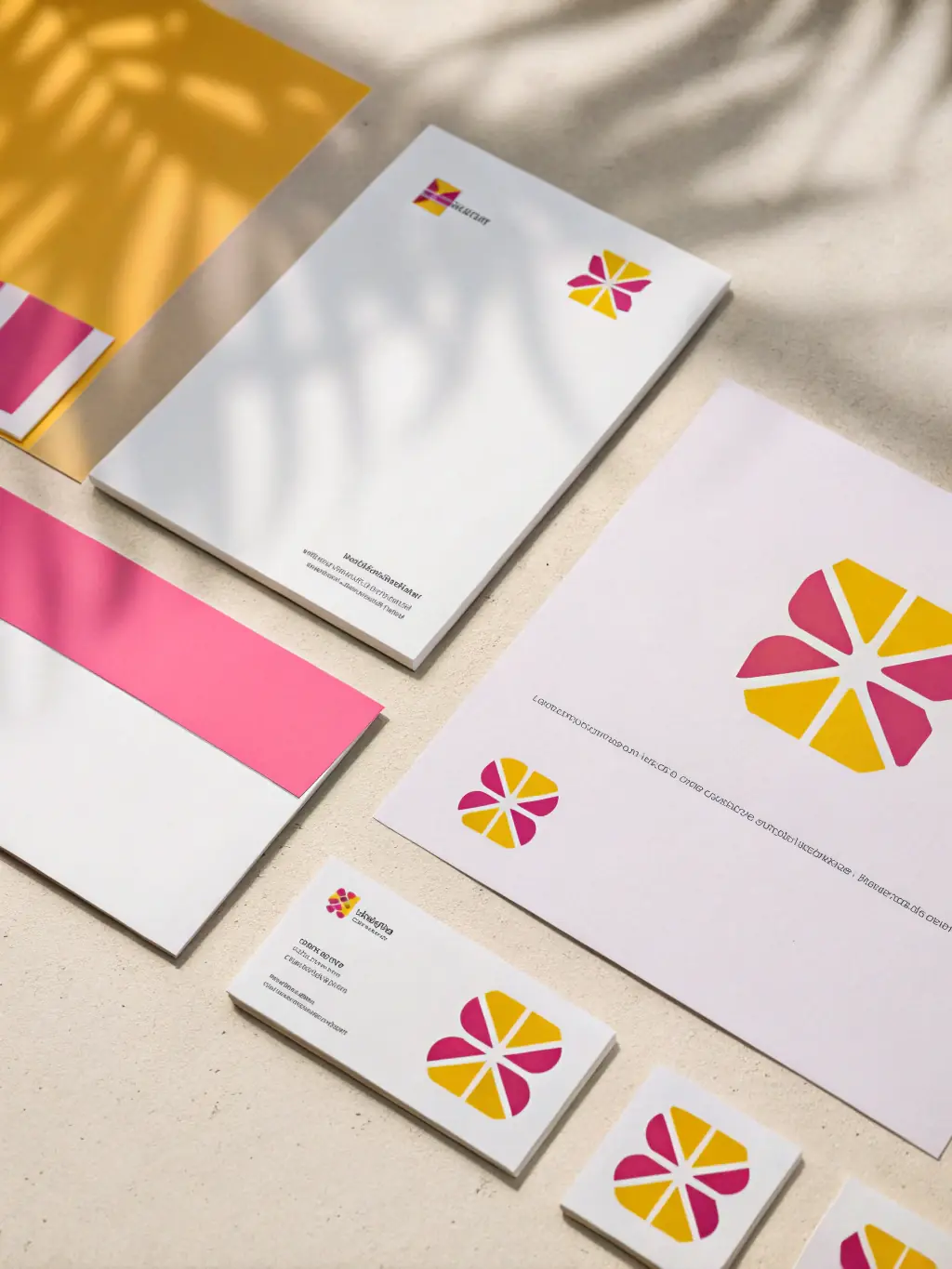 A set of business cards with a modern and minimalist design, featuring the Grupo Impregraficas branding elements.