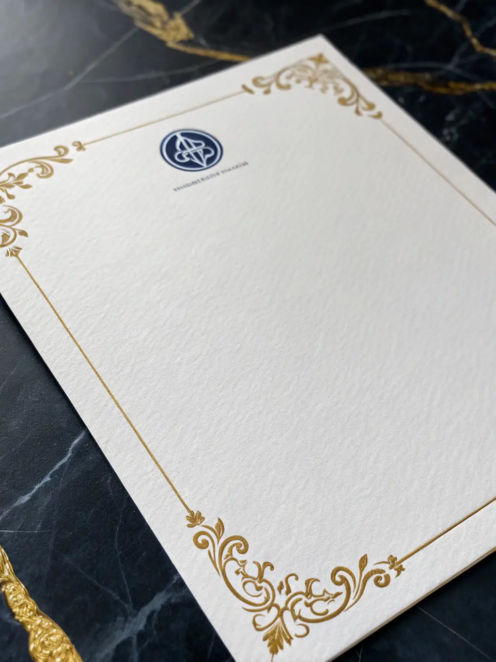 A stack of corporate letterheads with the Grupo Impregraficas logo, showcasing a clean and professional design suitable for business correspondence.