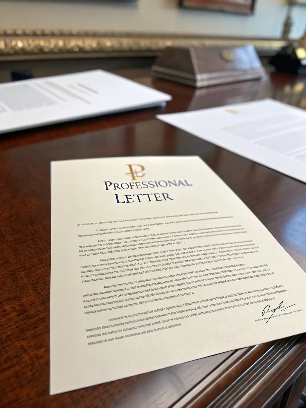 Image of a letterhead printed on textured paper, highlighting the quality and feel of the material.