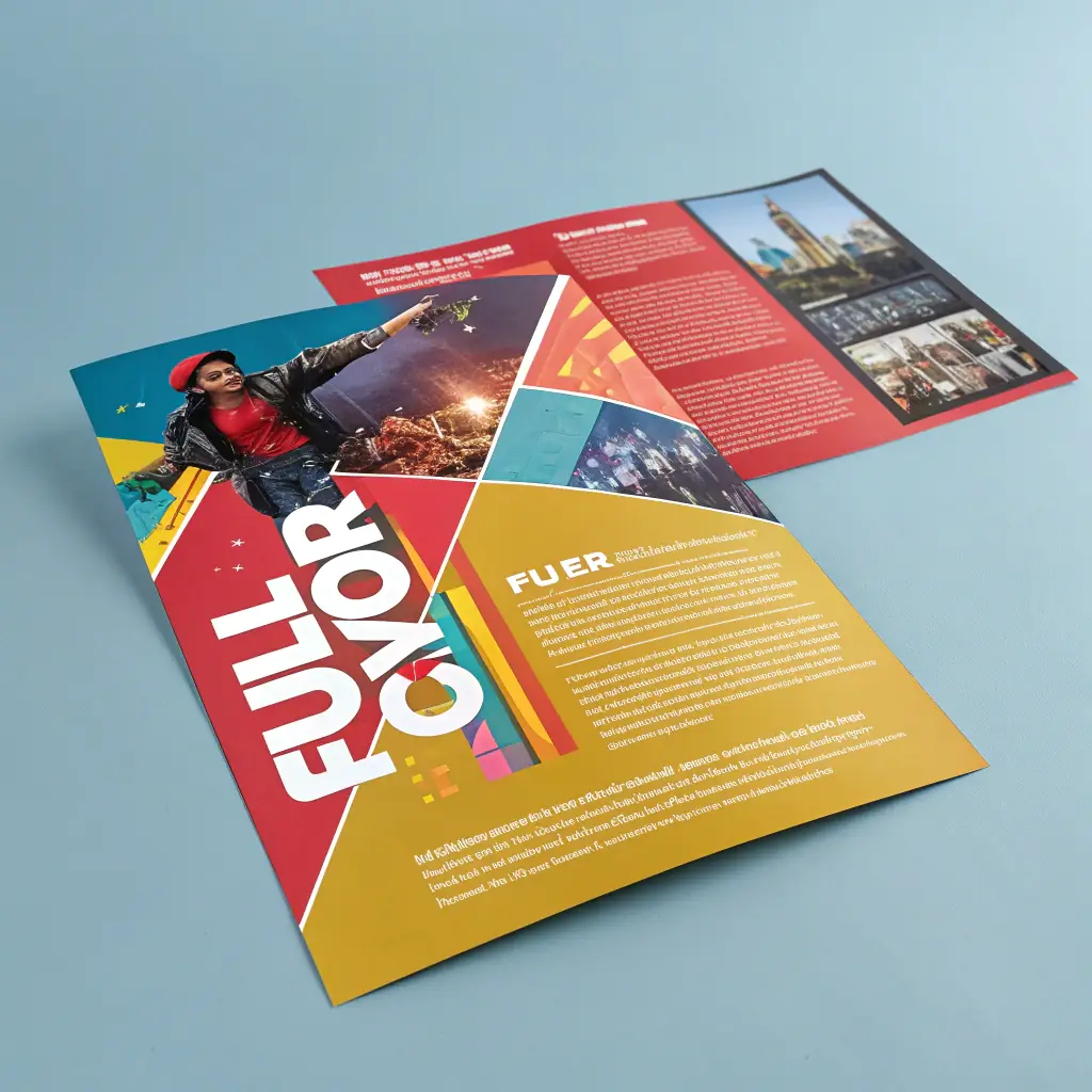 Folleto promocional con acabado brillante